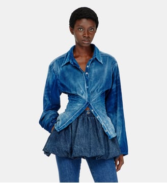 Chemise en denim velours - Diesel - Bleu