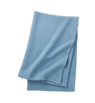 Plaid en coton - Desforges - Bleu clair