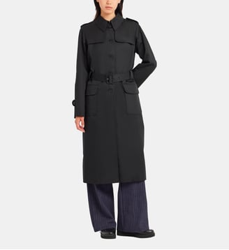 trench en coton et polyester déperlant noir - Agnès b. - Noir