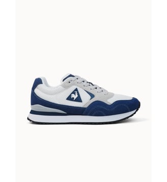 Sneakers retro-running en mesh et suede Solar - Le Coq Sportif - Optical white et moonlit ocean
