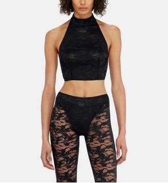 Soutien-gorge en dentelle à col licou - Diesel - Noir