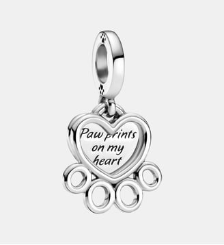 Charm Pendant Cœurs & Empreinte de Pattes - Pandora - Argenté