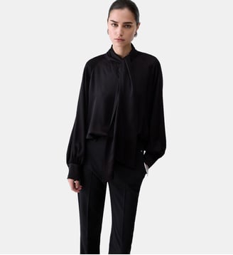 Blouse en satin avec nœud - Liu Jo - Noir