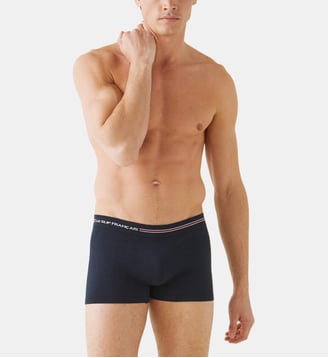 Boxer bleu marine sans couture en coton Le Slip Francais