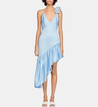 Robe courte à volant - Sandro - Ciel
