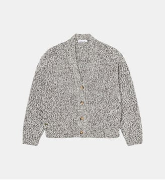 Cardigan maille moulinée laine - Lacoste - Beige marron noir