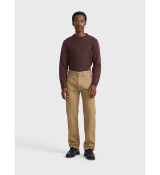 pantalon droit en coton - Agnès b. - Marron noisette