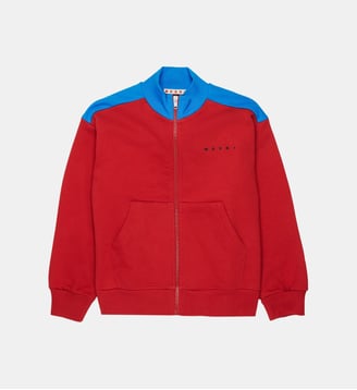 Sweat à fermeture zippée complète avec logo - Marni - Rouge