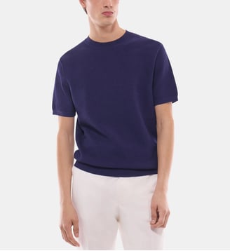 T-shirt en maille gaufrée - Fursac - Marine