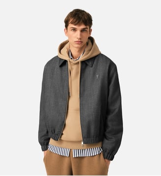 Blouson rembourré en laine Ami de Coeur - AMI Paris - Gris carbone