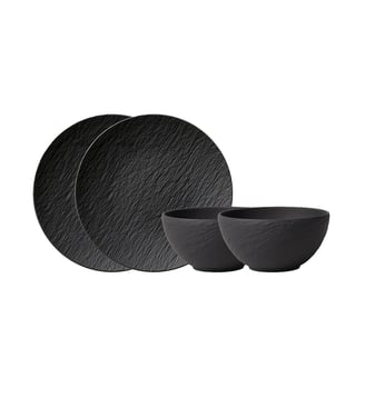 Ensemble d’assiettes, 4 p., pr 2 pers. - Villeroy & Boch - Noir