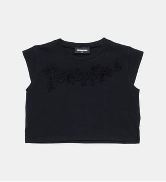 T-shirt sans manches avec logo - Dsquared2 - Noir