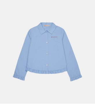 Chemise à manches longues avec volants - Marni - Bleu clair