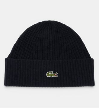 Bonnet laine côtelée - Lacoste - Bleu marine