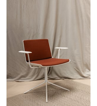Fauteuil terracotta en métal Jakob N°527- Produit chiné - Debongout - Terracotta