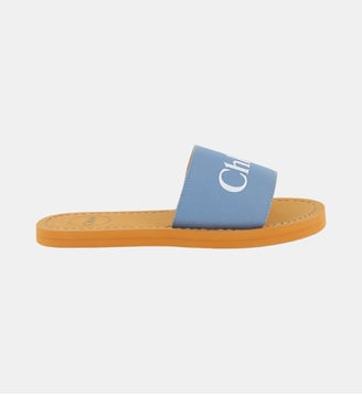 Claquettes cuir de mouton - Chloe Kids - Bleu grisé