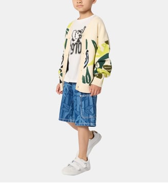 Gilet col v - Kenzo Kids - Beige et rose