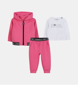 Ensemble de jogging en 3 pièces - Karl Lagerfeld Kids - Sangria sunset