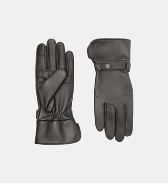 Hooper Gants Homme en Cuir Doublés Alpaga - Agnelle - Moka