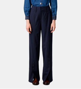 Pantalon laine mélangée - Claudie Pierlot - Marine