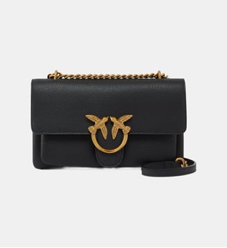 Petit sac à bandoulière love bag en cuir souple - Pinko - Noir