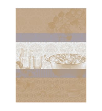 Torchon Confitures Abricots 100% coton - Le Jacquard Francais - Beige osier