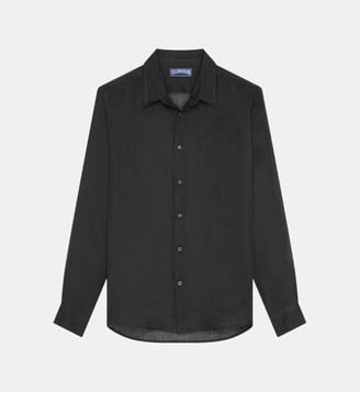 Chemise en ramie unie - Vilebrequin - Noir
