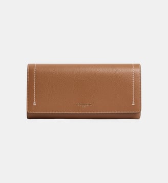 Grand portefeuille à rabat Louison en cuir grainé - Le Tanneur - Marron tan