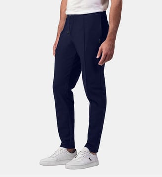 Pantalon City Pants droit en tissu stretch - Ron Dorff - Bleu marine