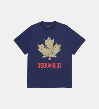 T-shirt en jersey avec logo Sport - Dsquared2 - Bleu foncé