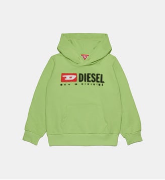 Sweat-shirt à capuche avec logo Diesel Denim Division - Diesel Kids - Vert pomme