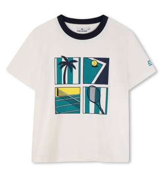 T-shirt manches courtes - Kids Around - Ivoire pastel