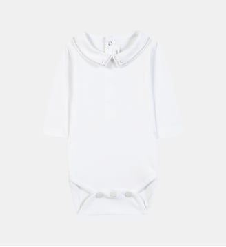 Body -  coton col pointu broderie - Tartine Et Chocolat - Blanc