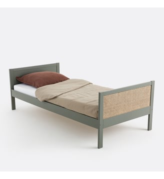 Lit simple cannage avec sommier - La Redoute Interieurs - Vert kaki