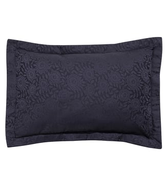 Taie décorative Flora 100% coton - Le Jacquard Francais - Bleu encre