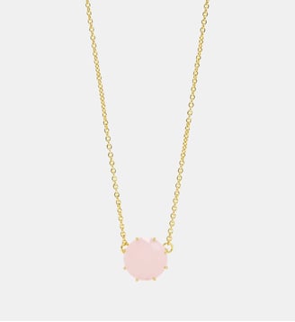 Collier fin pierre ronde La Diamantine Rosa Centifolia - Les Néréides - Rose