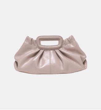 Milpli mini Clutch en cuir naplak - Maje - Beige mastic