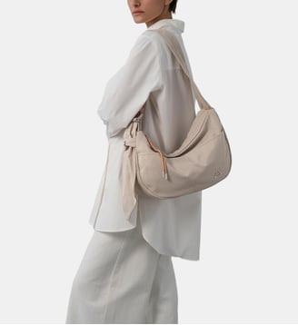 Grand sac besace Basic Love - Lancaster - Beige fumé