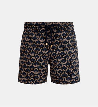 Maillot de bain court stretch Turtles Chain - Vilebrequin - Bleu marine
