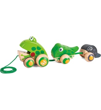 Famille de grenouilles à tirer - Hape - Multicolore
