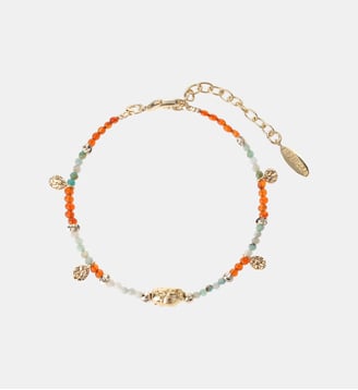 Bracelet de perles avec pampilles réglable ROLLIS - Hipanema - Corail