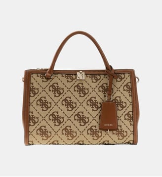 Sac cartable Audrey Logo - Guess - Marron multi