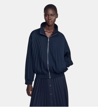 Blouson plissé - Sandro - Marine