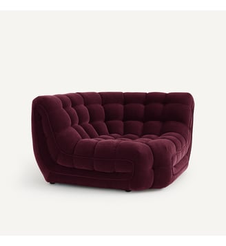 Angle modulable capitonné, en velours - AM.PM - Rouge bordeaux