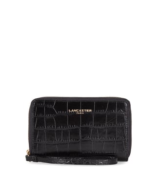 Compagnon griffe cuir effet croco - Lancaster - Noir