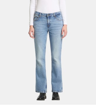 Jean flare en coton  - Guess Jeans - Bleu moyen