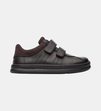 Baskets cuir velcro RUNNER FOUR - Camper - Noir