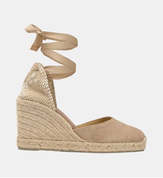 Espadrilles compensées à lacets avec plateforme tressée CARINA - Castaner - Bleu marine