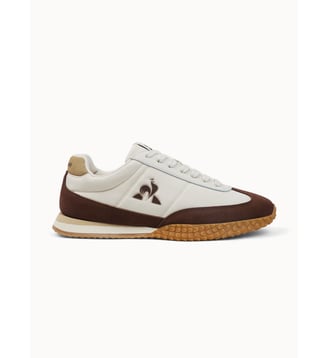 Sneakers retro-running en textile et suede Veloce - Le Coq Sportif - Turtledove et potting soil