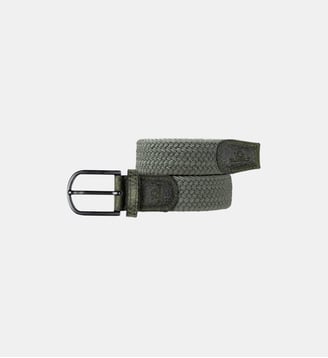 Ceinture tressée élastique unie - Billybelt - Noir et vert